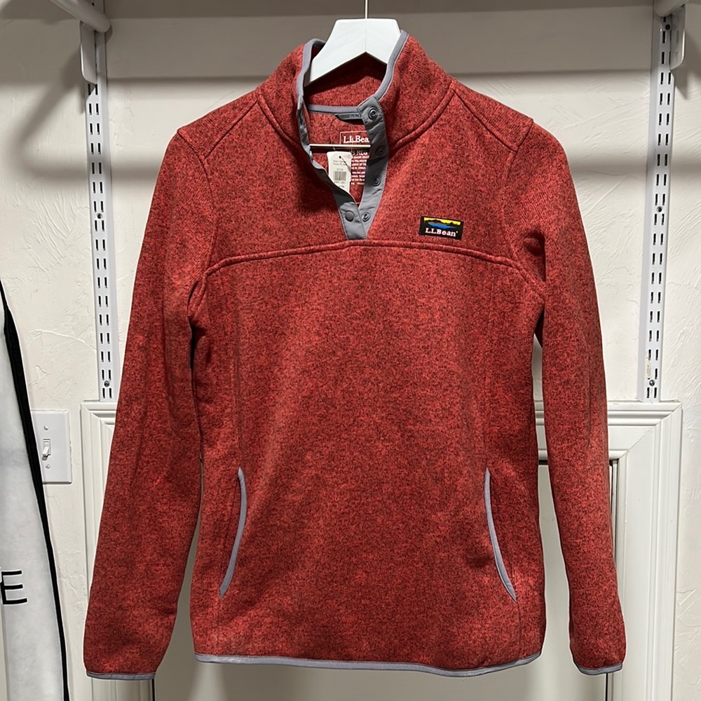 LLBean Fleece Sweater Pullover Sienna Clay Size XS Reg NWT